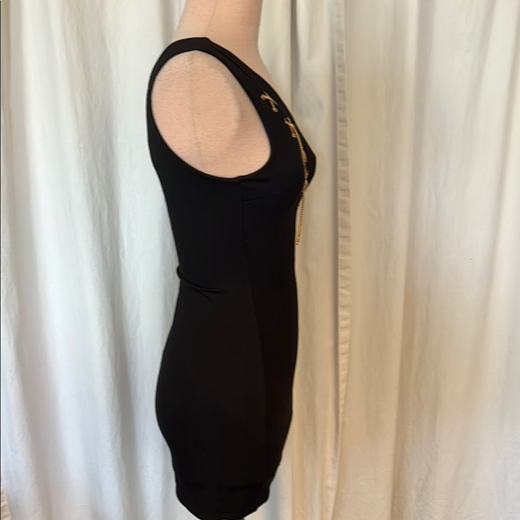H:ours Delacy black mini dress xs with chain lace up - Picture 5 of 12
